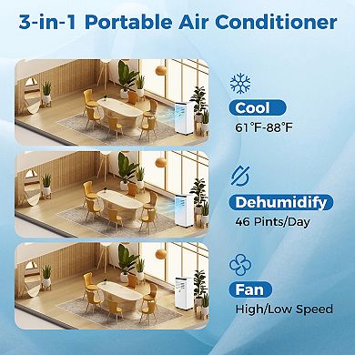8000 BTU Portable Air Conditioner 3 In 1 Floor AC Unit