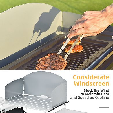Folding Camping Table with Storage Organizer and Side Tables