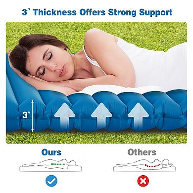 Inflatable Camping Sleeping Pad Waterproof 3 Inch Air Mattress