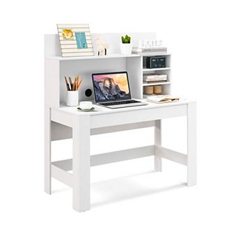 48 Inch Computer Desk With Bookshelf, Anti Tipping Kits And Cable Hole