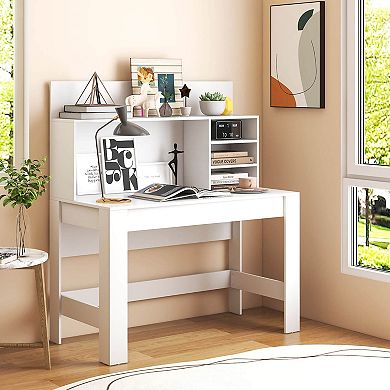 48 Inch Computer Desk With Bookshelf, Anti Tipping Kits And Cable Hole