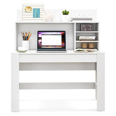 48 Inch Computer Desk With Bookshelf, Anti Tipping Kits And Cable Hole