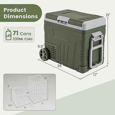 12 Volt Car Refrigerator Portable Car Fridge Freezer 35L With Wheels