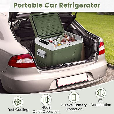 12 Volt Car Refrigerator Portable Car Fridge Freezer 35L With Wheels
