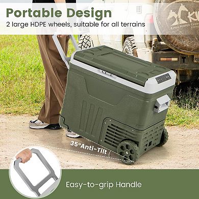 12 Volt Car Refrigerator Portable Car Fridge Freezer 35L With Wheels