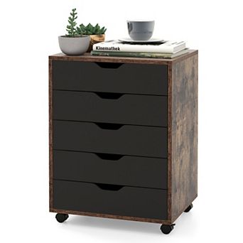 5 Drawer Mobile File Cabinet Rolling Storage Cabinet for Home Office