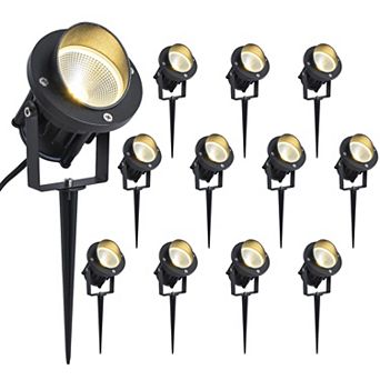 C Cattleya 12-Pack 10.75-Inch Outdoor LED Landscape Spotlight with Ground Stakes