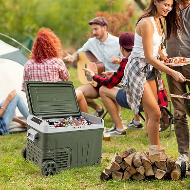 12 Volt Car Refrigerator Portable Car Fridge 35L With Wheels