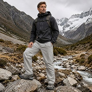Men's Relaxed-Fit 6-Pocket Utility Cargo Pants with Straight-Leg Design