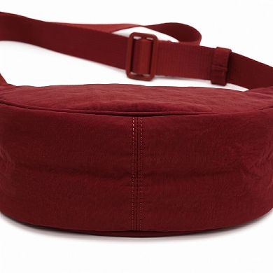 Nylon Crescent Crossbody Bag with Adjustable Strap Lightweight Casual Shoulder Bag
