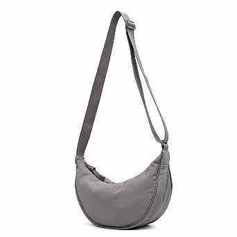 Nylon Crescent Crossbody Bag with Adjustable Strap Lightweight Casual Shoulder Bag
