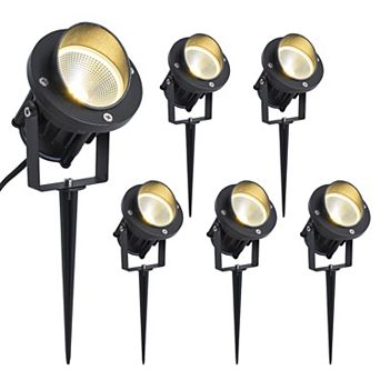C Cattleya 6-Pack 10.75-Inch Outdoor LED Landscape Spotlight with Ground Stakes