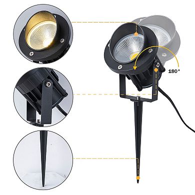 C Cattleya 6-Pack 10.75-Inch Outdoor LED Landscape Spotlight with Ground Stakes