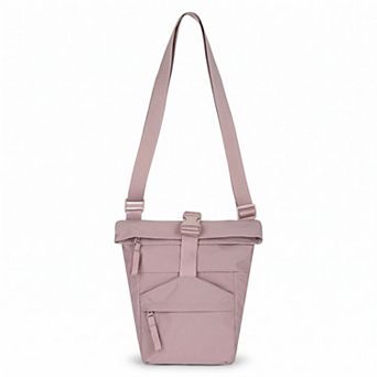 Water Resistant Nylon Crossbody Bucket Bag Adjustable Strap Multi Pocket Everyday Travel Bag