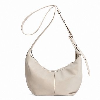 Soft Faux Leather Crescent Shoulder Bag Adjustable Strap Slouchy Everyday Crossbody Purse