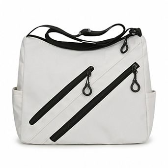 Large Nylon Crossbody Messenger Bag Adjustable Strap Multi Pocket Everyday Shoulder Bag