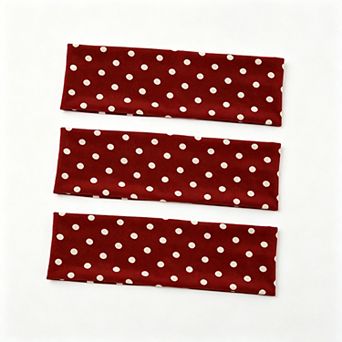 Women's Polka Dot Stretch Headbands 3 Pack Soft Cotton Hair Bands Wide Headwrap for Daily Wear