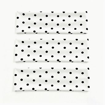 Women's Polka Dot Stretch Headbands 3 Pack Soft Cotton Hair Bands Wide Headwrap for Daily Wear