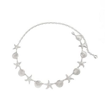 Women's Starfish and Shell Metal Waist Chain Adjustable Beach Body Belt Ocean Style Waist Jewelry