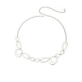Women's Oval Link Metal Waist Chain Adjustable Body Belt Layered Statement Waist Jewelry