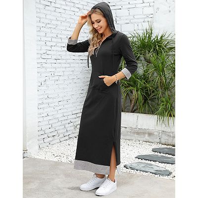 sweatshirt dress long Hoodie Dress for Women, Long Sleeve Dress, Plus Size Maxi Dress, Bohemian Dress, Plus Size Maxi Dress Trendy Plus Size Clothing Cotton Dress