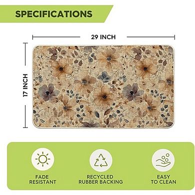 Floral Low Profile Indoor Outdoor Doormat