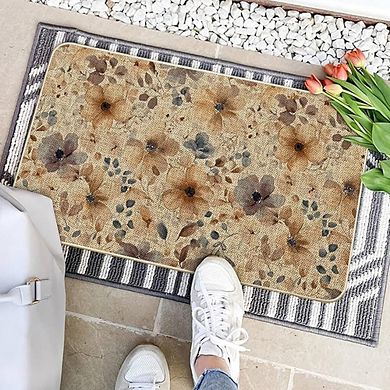 Floral Low Profile Indoor Outdoor Doormat