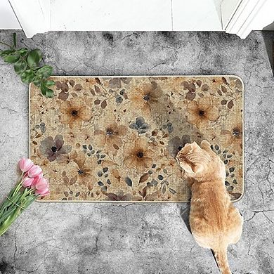 Floral Low Profile Indoor Outdoor Doormat