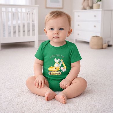Eggs-Cavator - Baby Short Sleeve Graphic Bodysuit