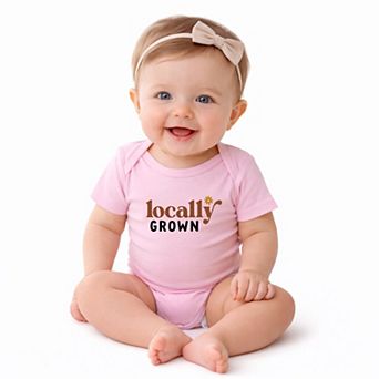 Boho Locally Grown - Baby Short Sleeve Graphic Bodysuit