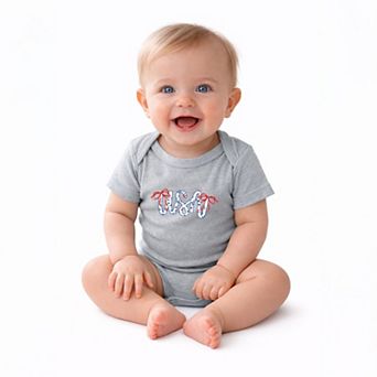USA Cursive Coquette - Baby Short Sleeve Graphic Bodysuit
