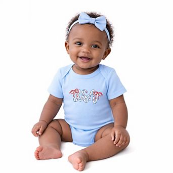 USA Cursive Coquette - Baby Short Sleeve Graphic Bodysuit