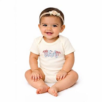USA Cursive Coquette - Baby Short Sleeve Graphic Bodysuit