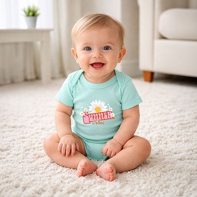 Summer Vibes Daisy - Baby Short Sleeve Graphic Bodysuit