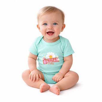 Summer Vibes Daisy - Baby Short Sleeve Graphic Bodysuit