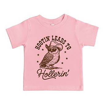 Hootin' Leads To Hollerin' Owl - Toddler Short Sleeve Graphic T-Shirt