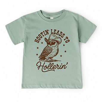 Hootin' Leads To Hollerin' Owl - Toddler Short Sleeve Graphic T-Shirt