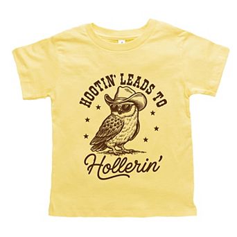 Hootin' Leads To Hollerin' Owl - Toddler Short Sleeve Graphic T-Shirt