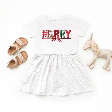 Merry Pattern Quilted Print - Toddler Graphic Dress