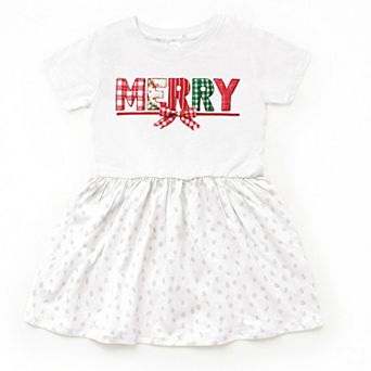 Merry Pattern Quilted Print - Toddler Graphic Dress