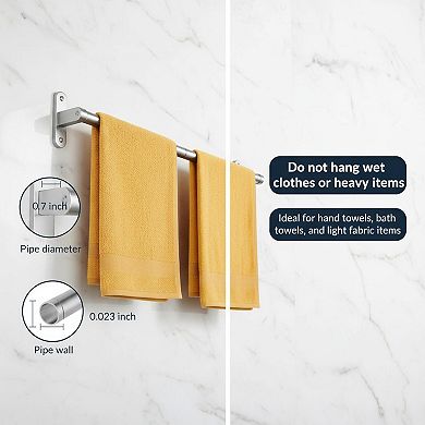24 Brushed Nickel Towel Rack Rustproof Sturdy Wall Mounted Space Saving Bathroom Kitchen