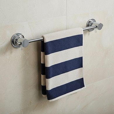 Extendable Suction Cup Towel Bar Chrome Finish Heavy Duty No Drill