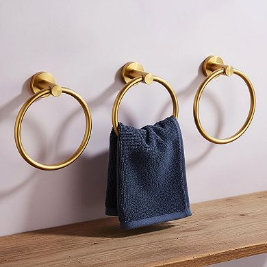 5-Piece Brushed Dark Stainless Steel Bathroom Hardware Set: Towel Bar, Ring, Toilet Paper Holder,