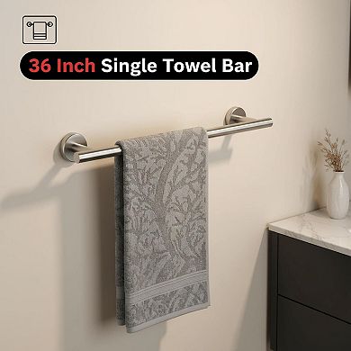 39 Inch 304 Stainless Steel Bath Towel Bar Brushed Finished Wall Mount 36 Inch Useable Length