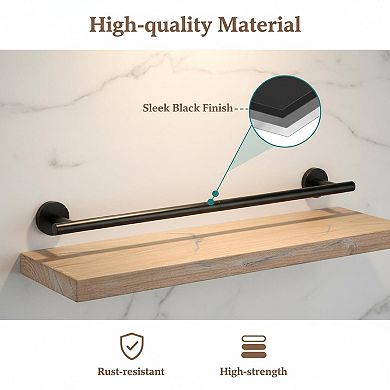 Matte Black 4-Piece Bathroom Hardware Set 24-Inch Towel Bar SUS304 Stainless Steel