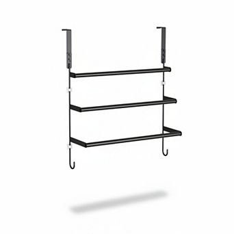 3 tier Over Door Towel Rack Stainless Steel with Hooks