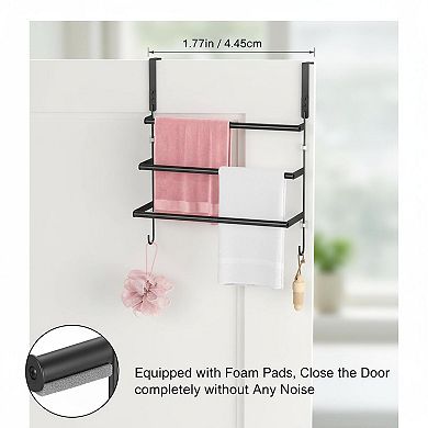 3Tier Over Door Towel Rack Stainless Steel with Hooks