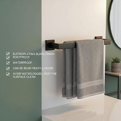 32 Inch Single Towel Bar SUS304 Stainless Steel Matte Black Wall Mounted Bathroom Kitchen Holder