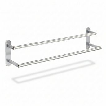 Double Bar Towel Rack 24 Inch Stainless Steel Brushed Nickel Wall Mounted Bathroom Holder