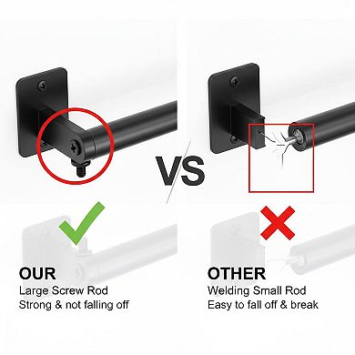 24 Inch Matte Black Towel Bar Wall Mounted Heavy Duty Metal Organizer for Bathroom
